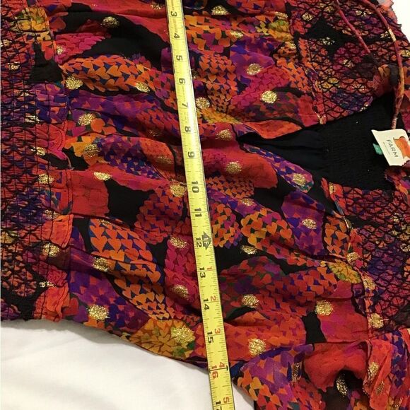 FARM Rio Daisy Hearts Smocked Drop Waist Mini Dress Size Small - Picture 6 of 11